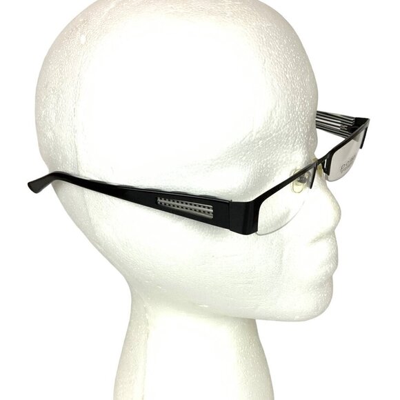 Pomy Eyewear Eyeglass Frames Black Metal Half Rim Rectangle 52 19 140 - Picture 2 of 10